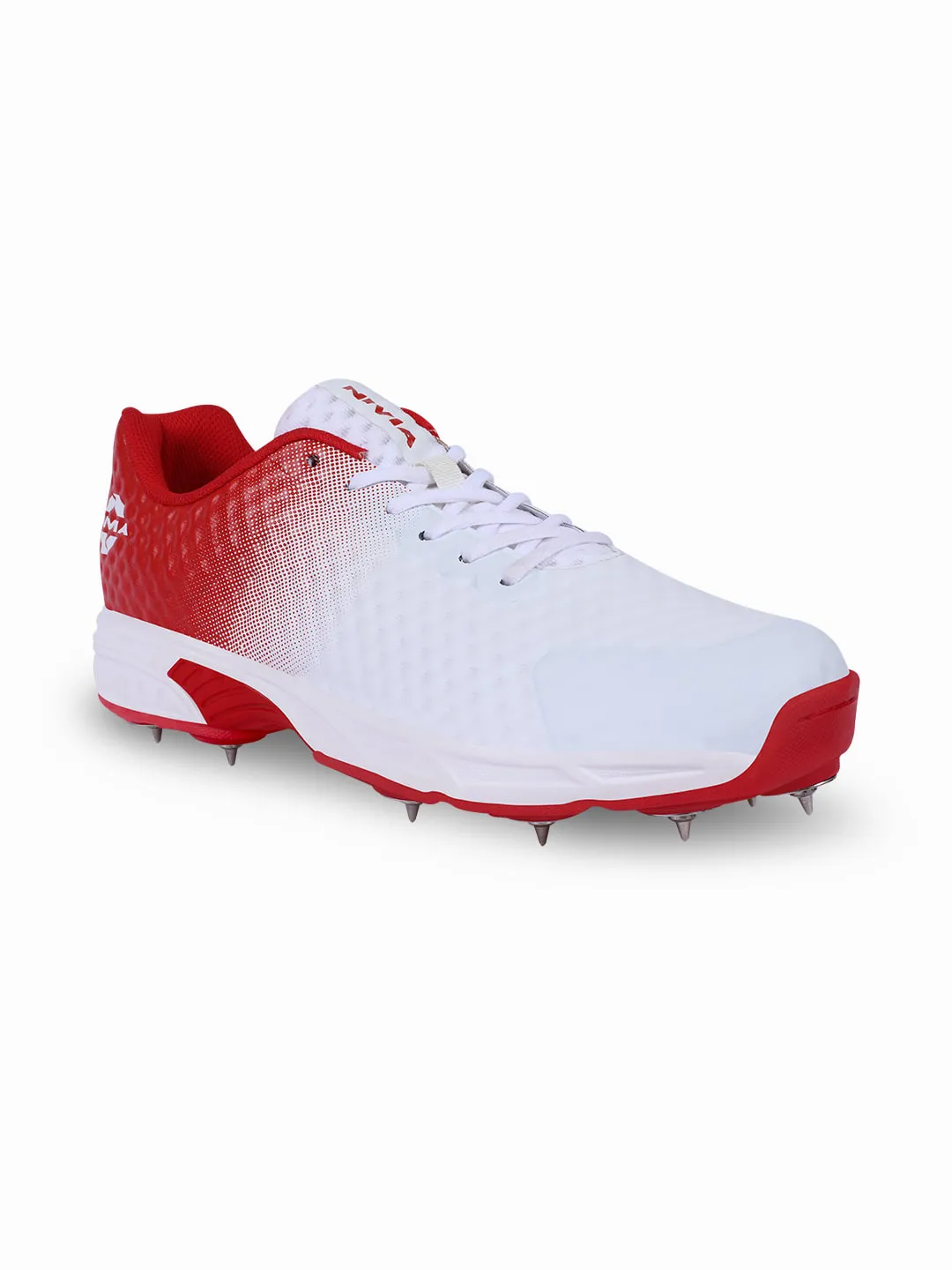 NIVIA crick-1000 (Bowling) Cricket Shoes for Men (White/Red)