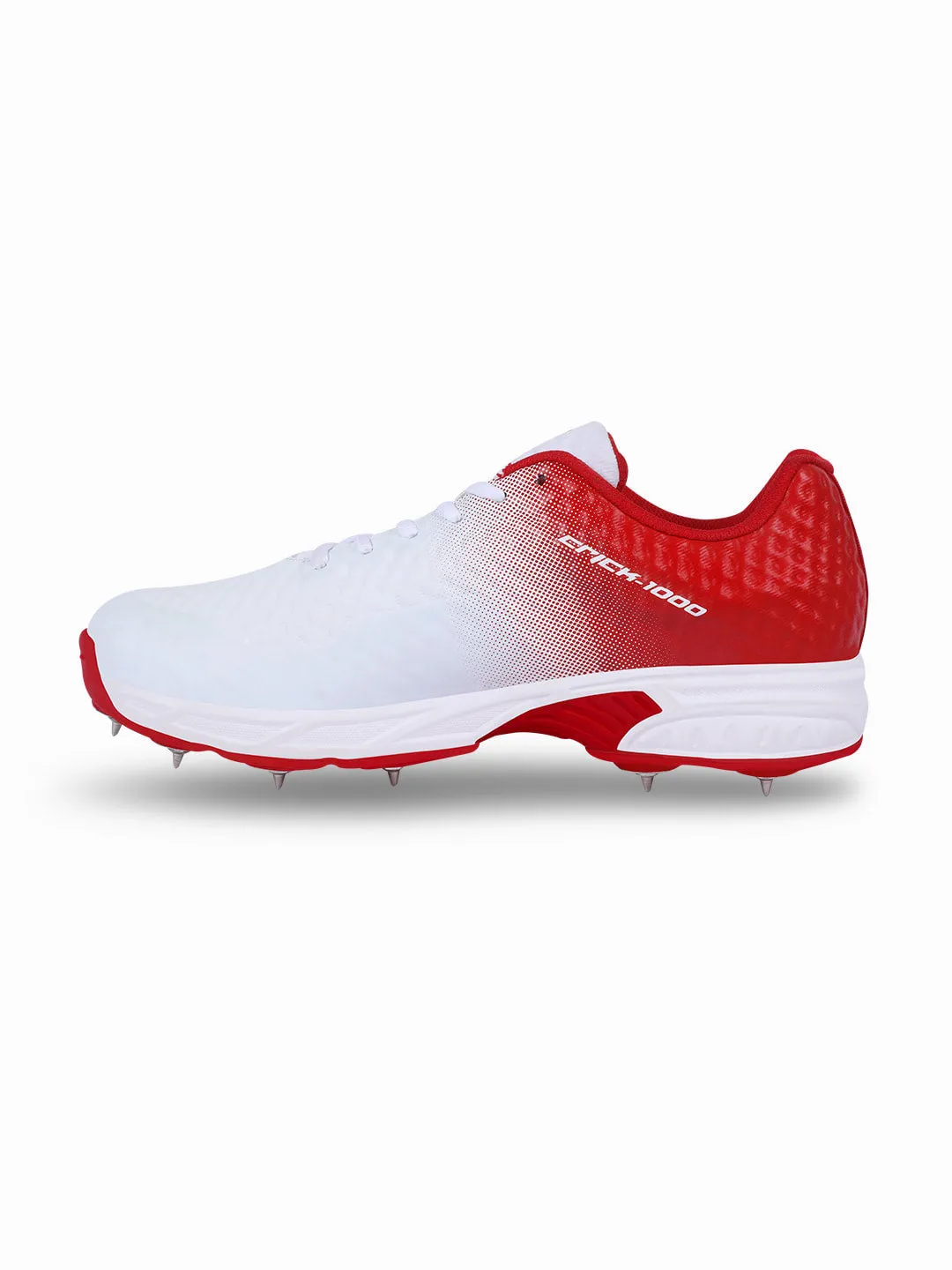 NIVIA crick-1000 (Bowling) Cricket Shoes for Men (White/Red)