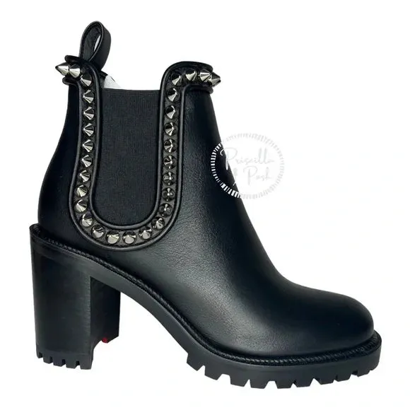 NWB Christian Louboutin Capahutta 70 Spiked Leather Chelsea Boots Size 39