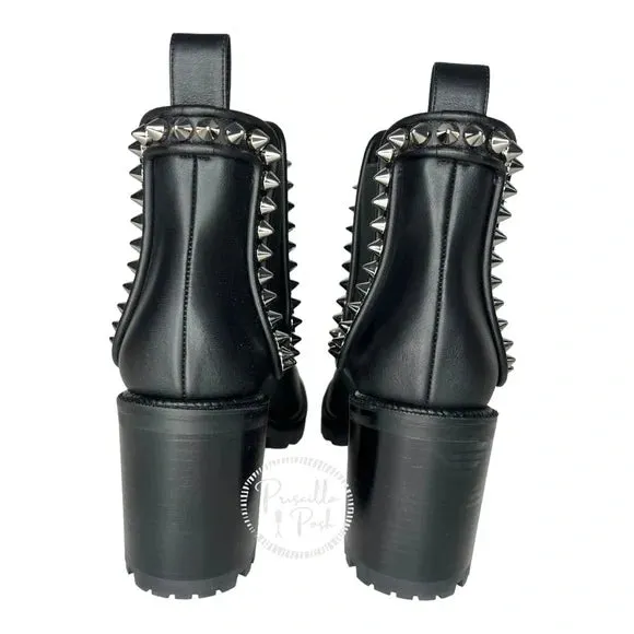 NWB Christian Louboutin Capahutta 70 Spiked Leather Chelsea Boots Size 39