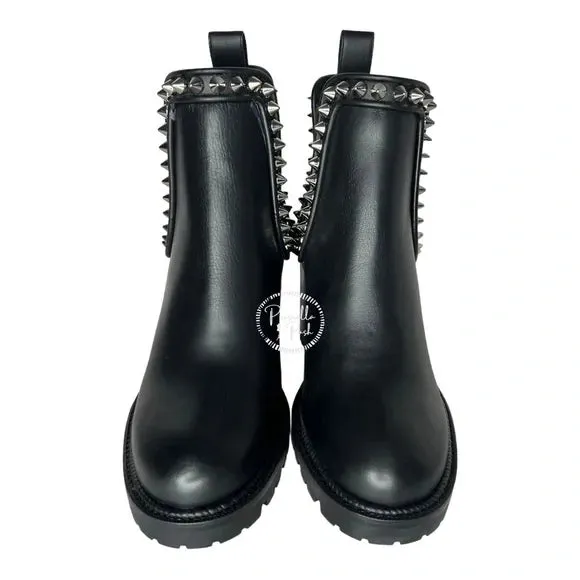NWB Christian Louboutin Capahutta 70 Spiked Leather Chelsea Boots Size 39