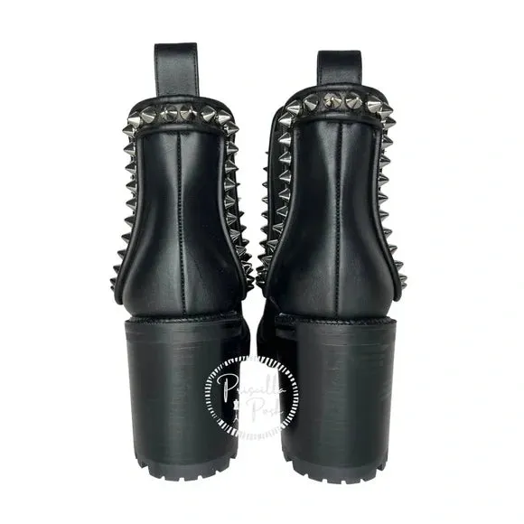NWB Christian Louboutin Capahutta 70 Spiked Leather Chelsea Boots Size 39