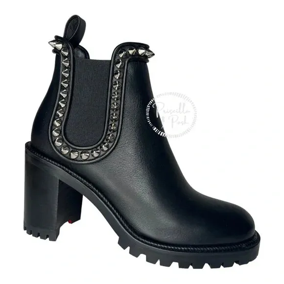 NWB Christian Louboutin Capahutta 70 Spiked Leather Chelsea Boots Size 39