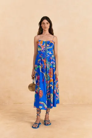 Painted Jungle Midi Dress