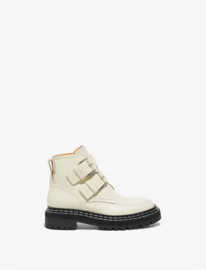Proenza Schouler Lug Sole Buckle Boots - Natural