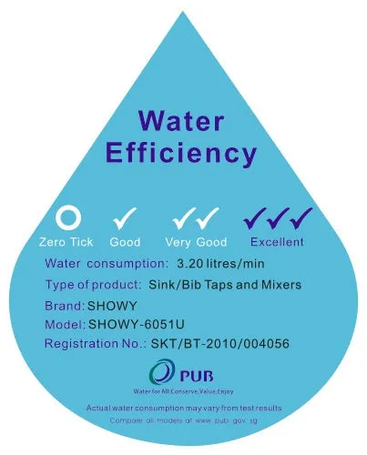 Quarter Turn Single Level "U" Spout Sink Tap #6051U | Model : SHOWY-6051U
