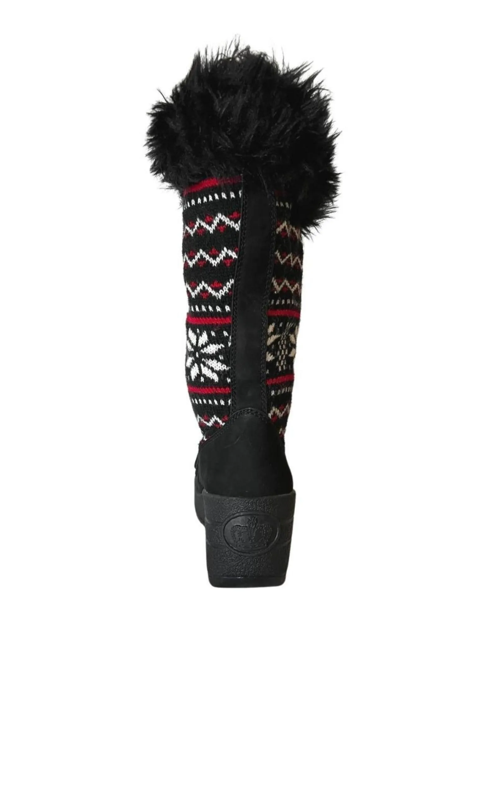 Red Black White Tall Snow Boots
