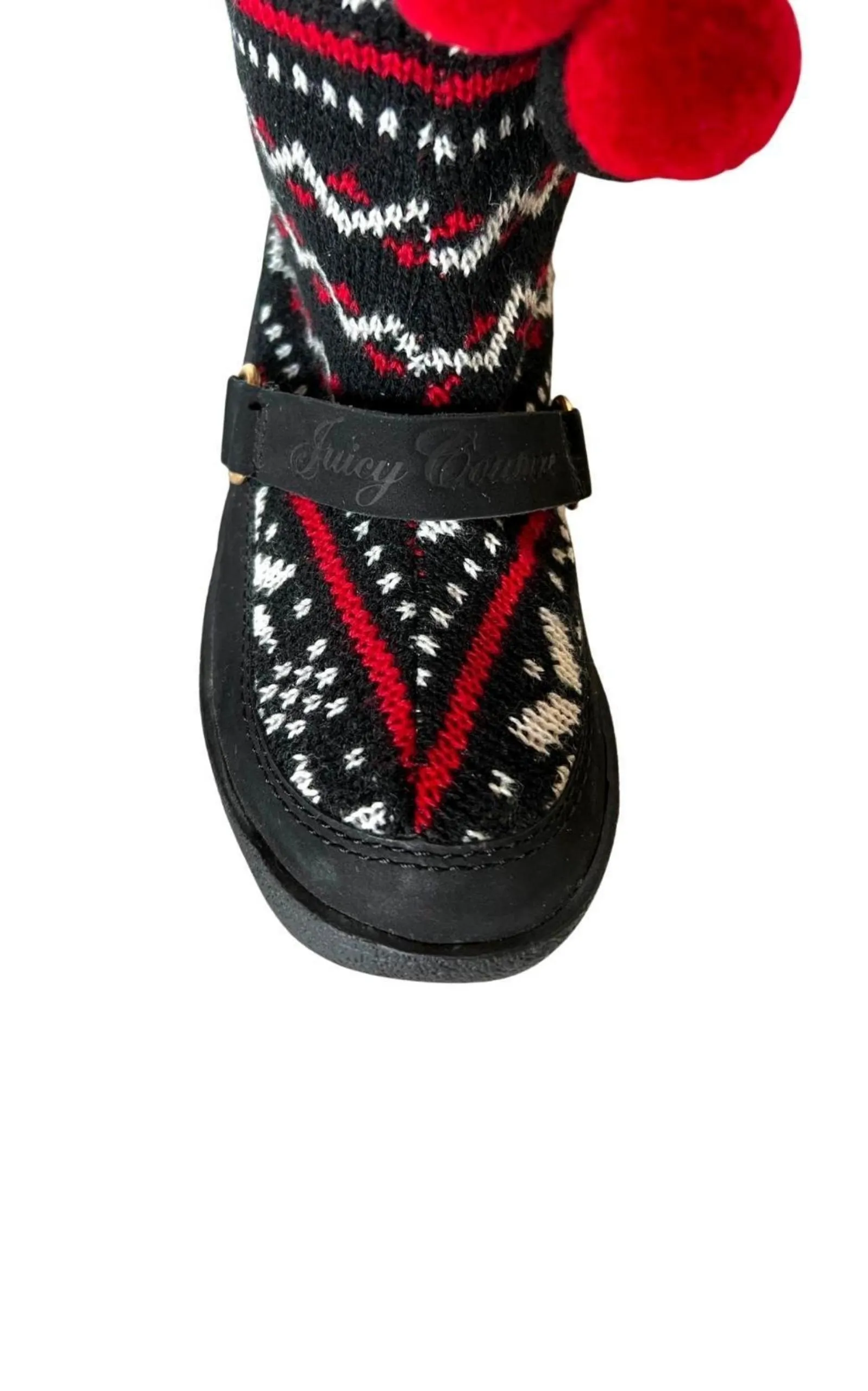 Red Black White Tall Snow Boots