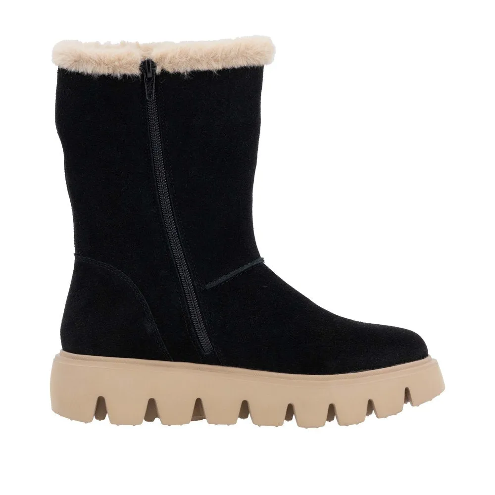 Rieker W2072-00 Ladies Black Suede Side Zip Ankle Boots