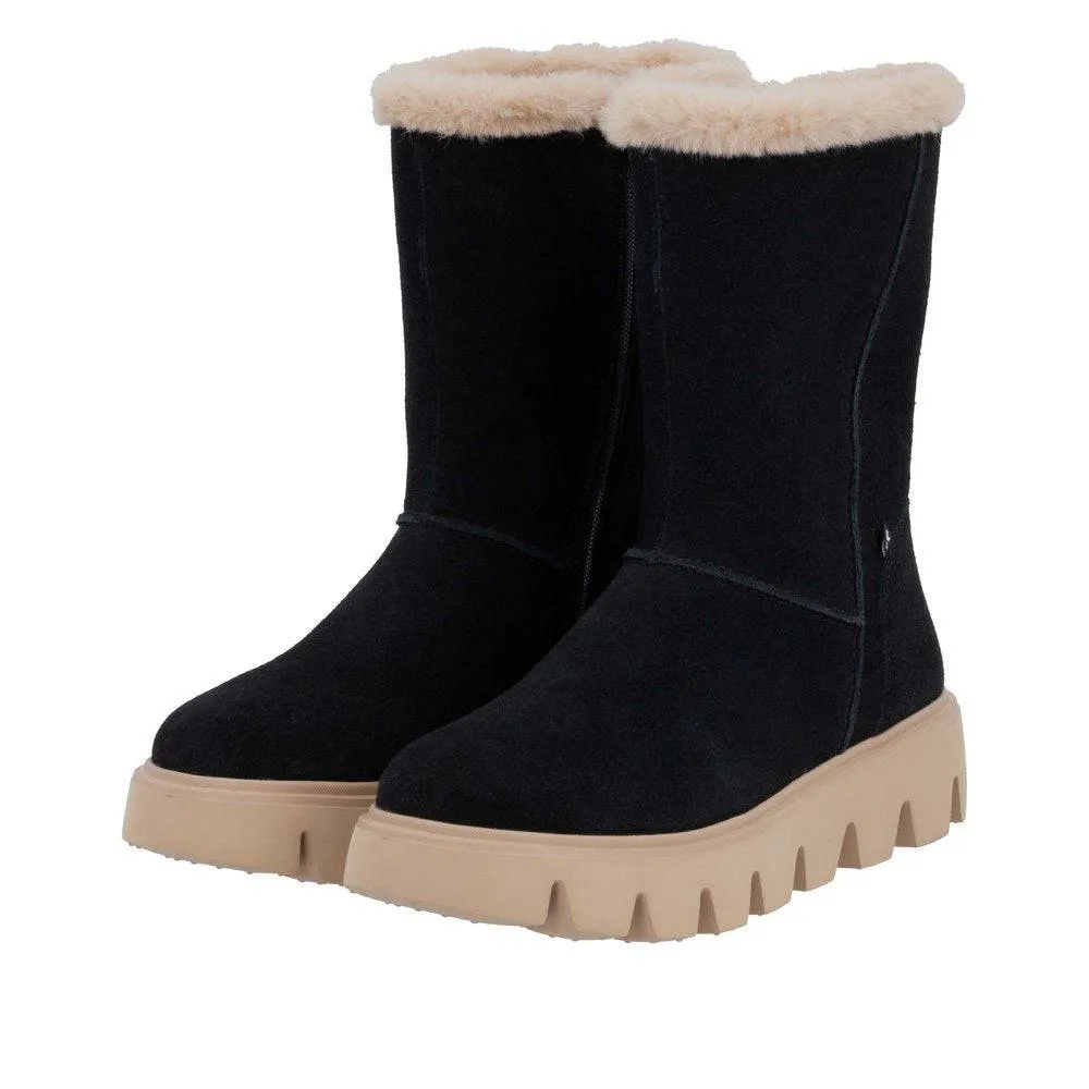 Rieker W2072-00 Ladies Black Suede Side Zip Ankle Boots
