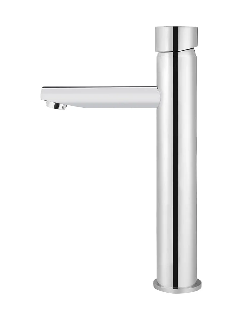 Round Pinless Tall Basin Mixer - Polished Chrome