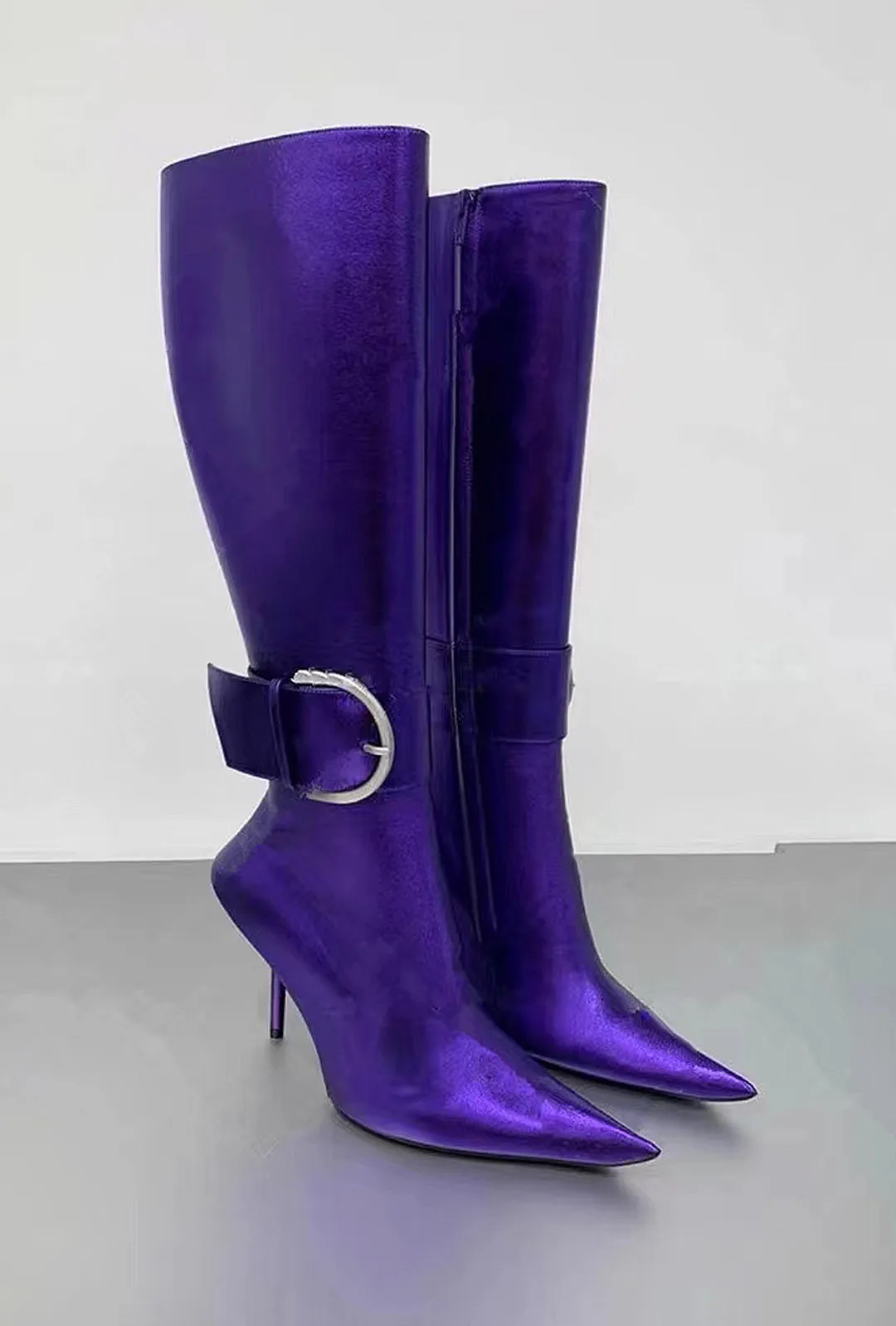 ROXANNE - BUCKLED CALF HIGH BOOTS