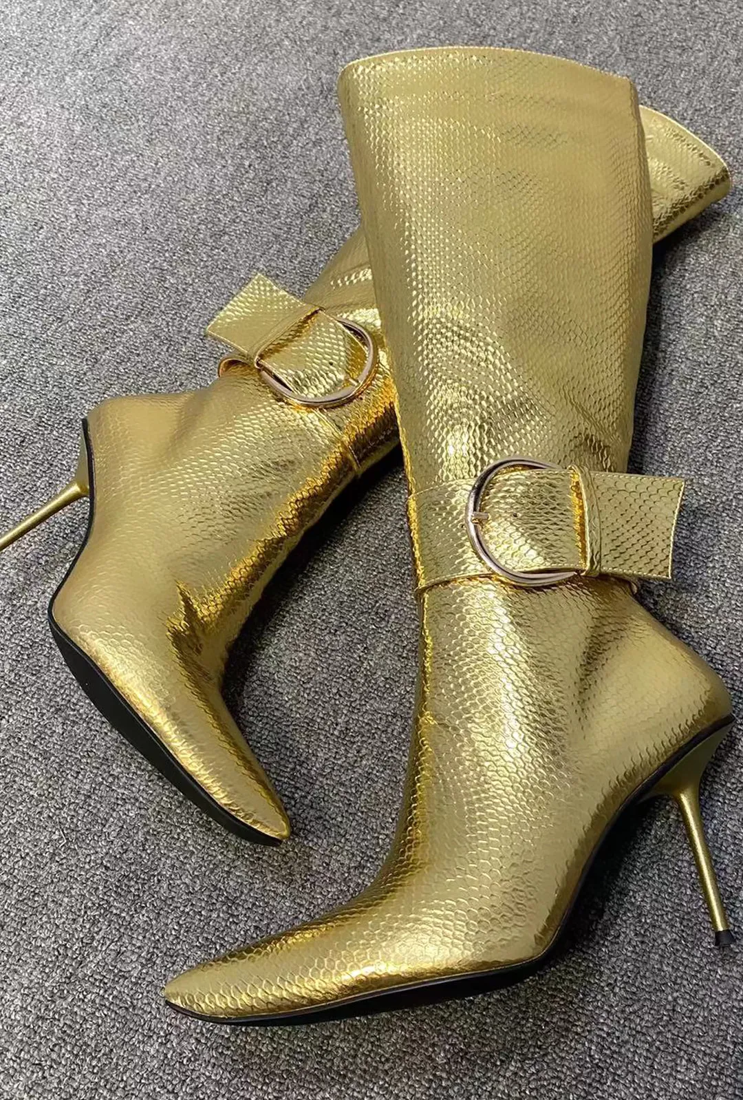 ROXANNE - BUCKLED CALF HIGH BOOTS