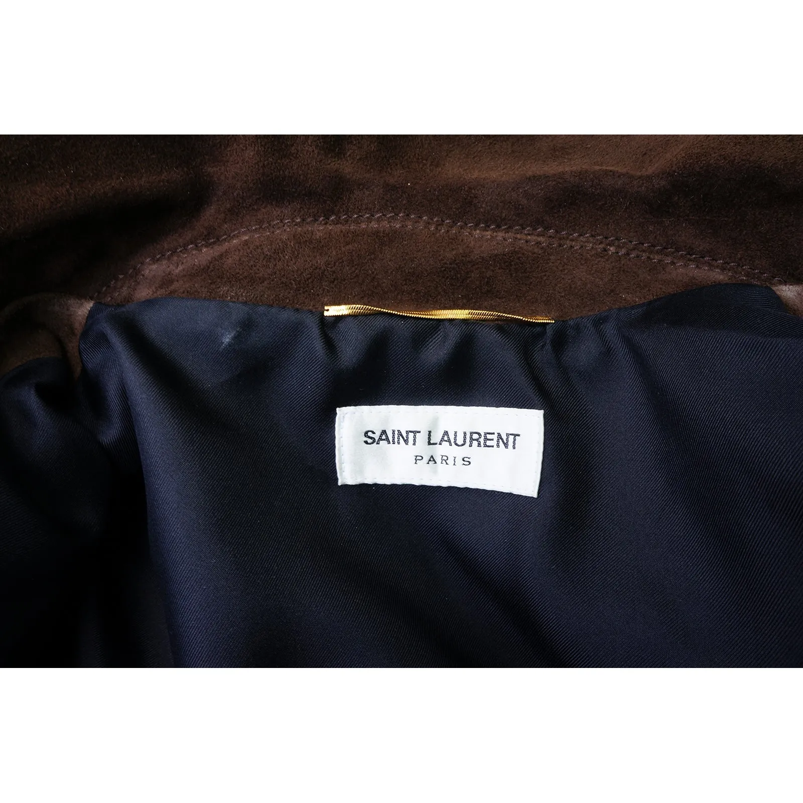 SAINT LAURENT BROWN SUEDE STUDDED JACKET