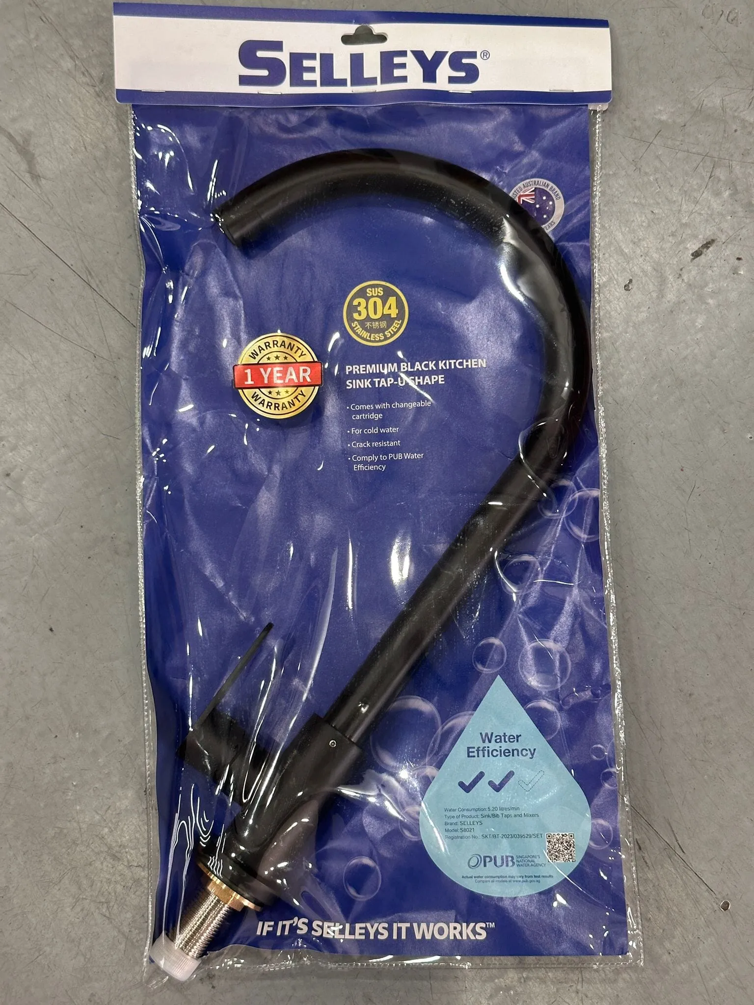Selleys Premium Black Kitchen Sink Tap (U Shape) | SEY-S8021