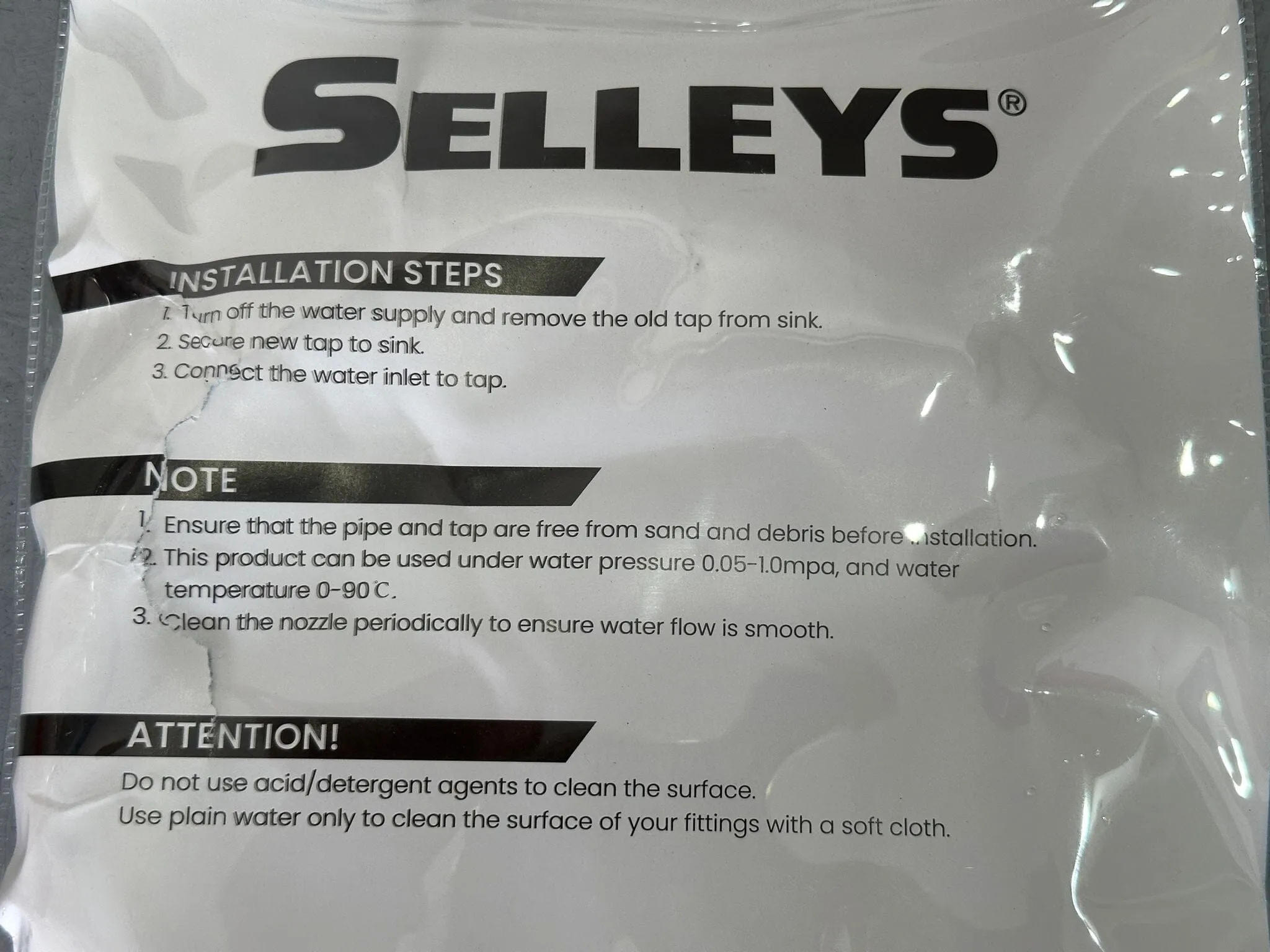 Selleys Premium Chrome Kitchen Sink Tap - U Shape | Model : SEY-S7021