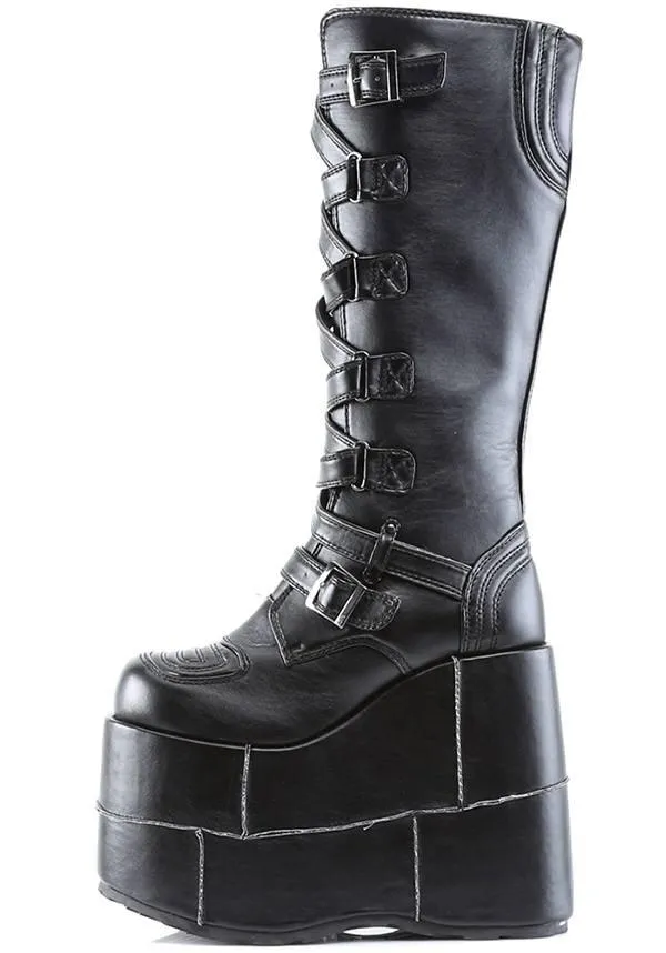 STACK-308 [Black] | PLATFORM BOOTS [PREORDER]