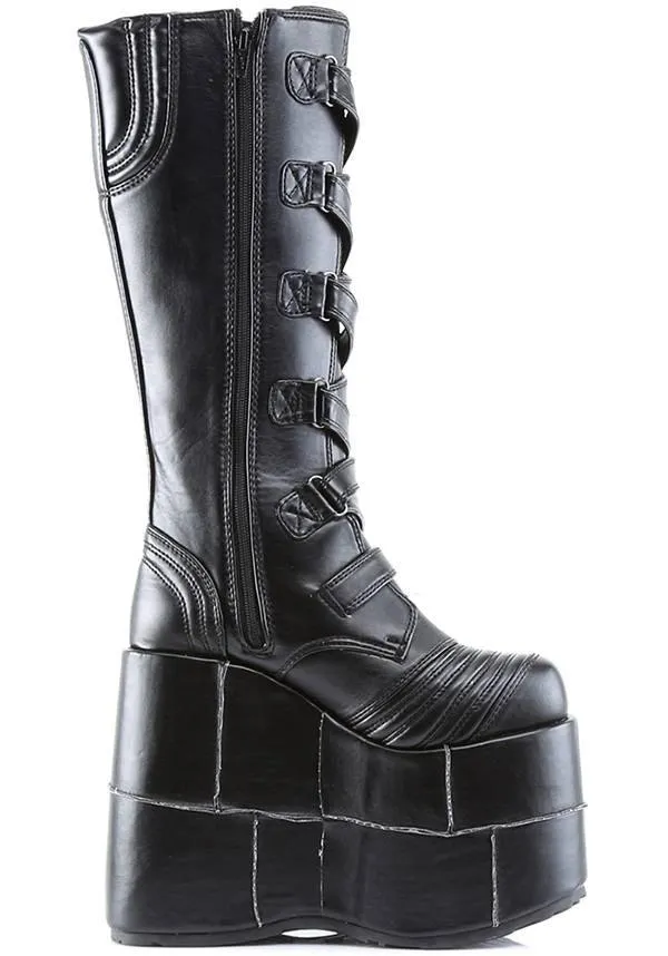 STACK-308 [Black] | PLATFORM BOOTS [PREORDER]