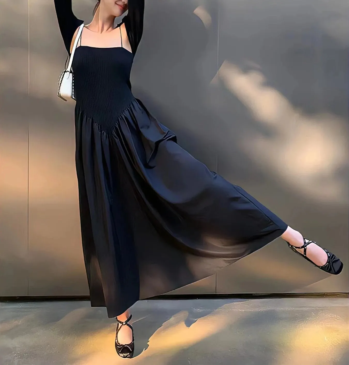 Studded Satin Ballet Flats
