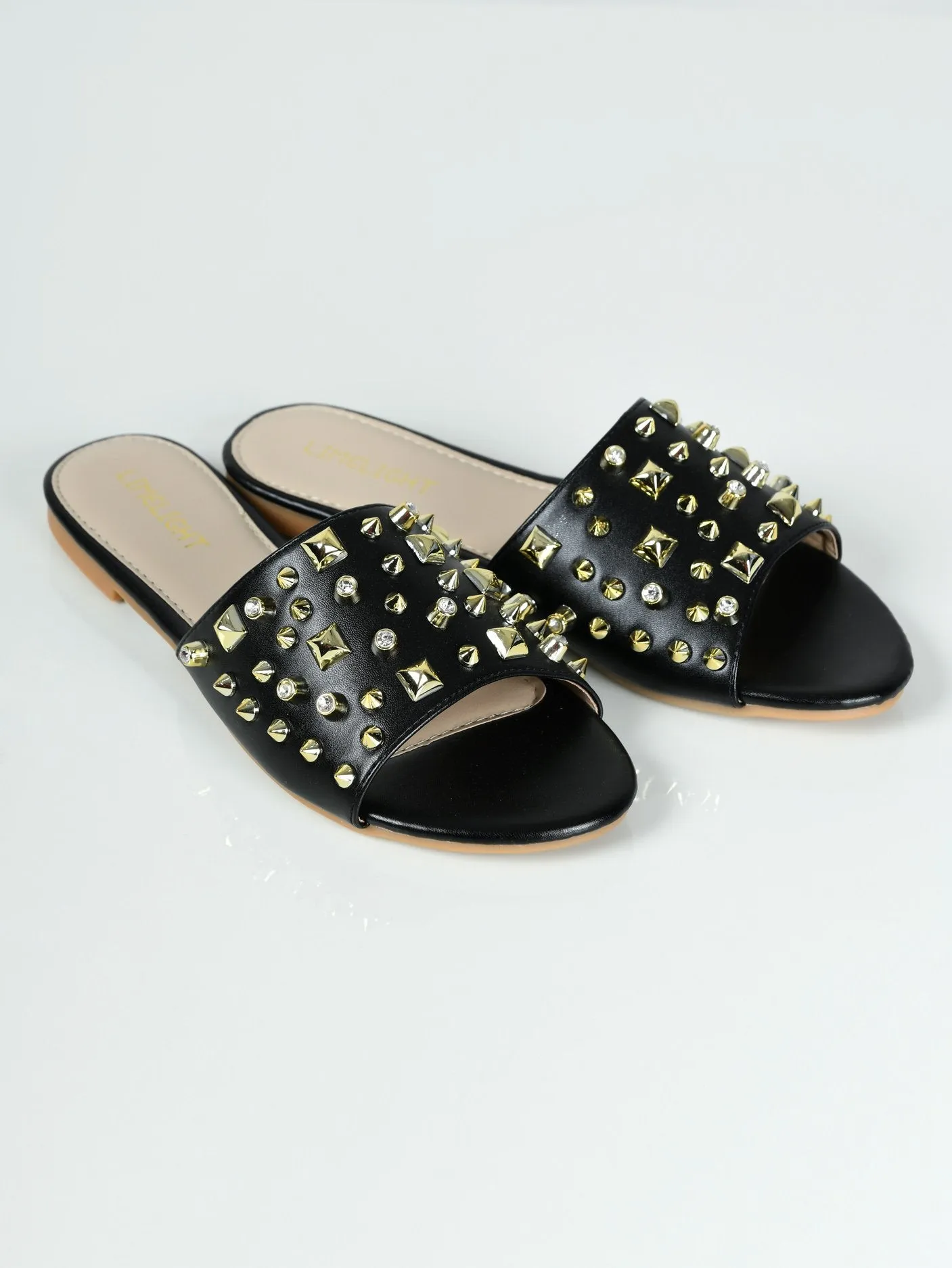 Studded Slides - Black
