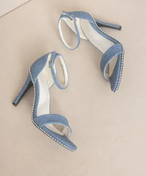 The Leighton Denim Studded Heels *Runway Exclusive*