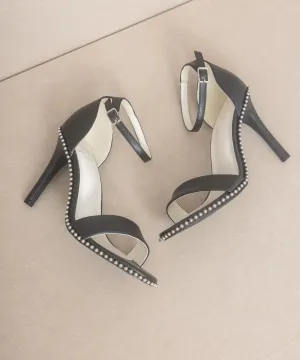 The Sandra Black Studded Heels *Runway Exclusive*