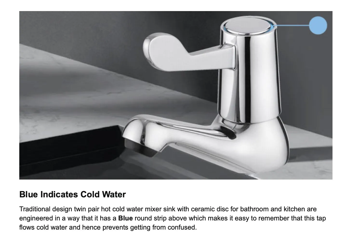 Traditional Design Twin Pair Hot Cold Water Mixer Sink with Ceramic Disc for Bathroom