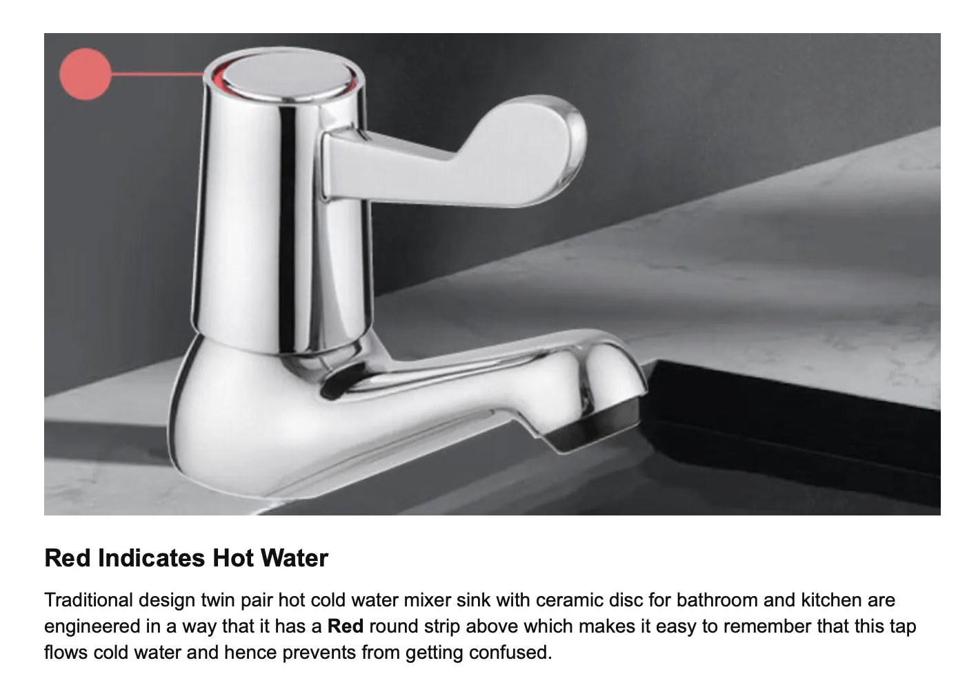 Traditional Design Twin Pair Hot Cold Water Mixer Sink with Ceramic Disc for Bathroom