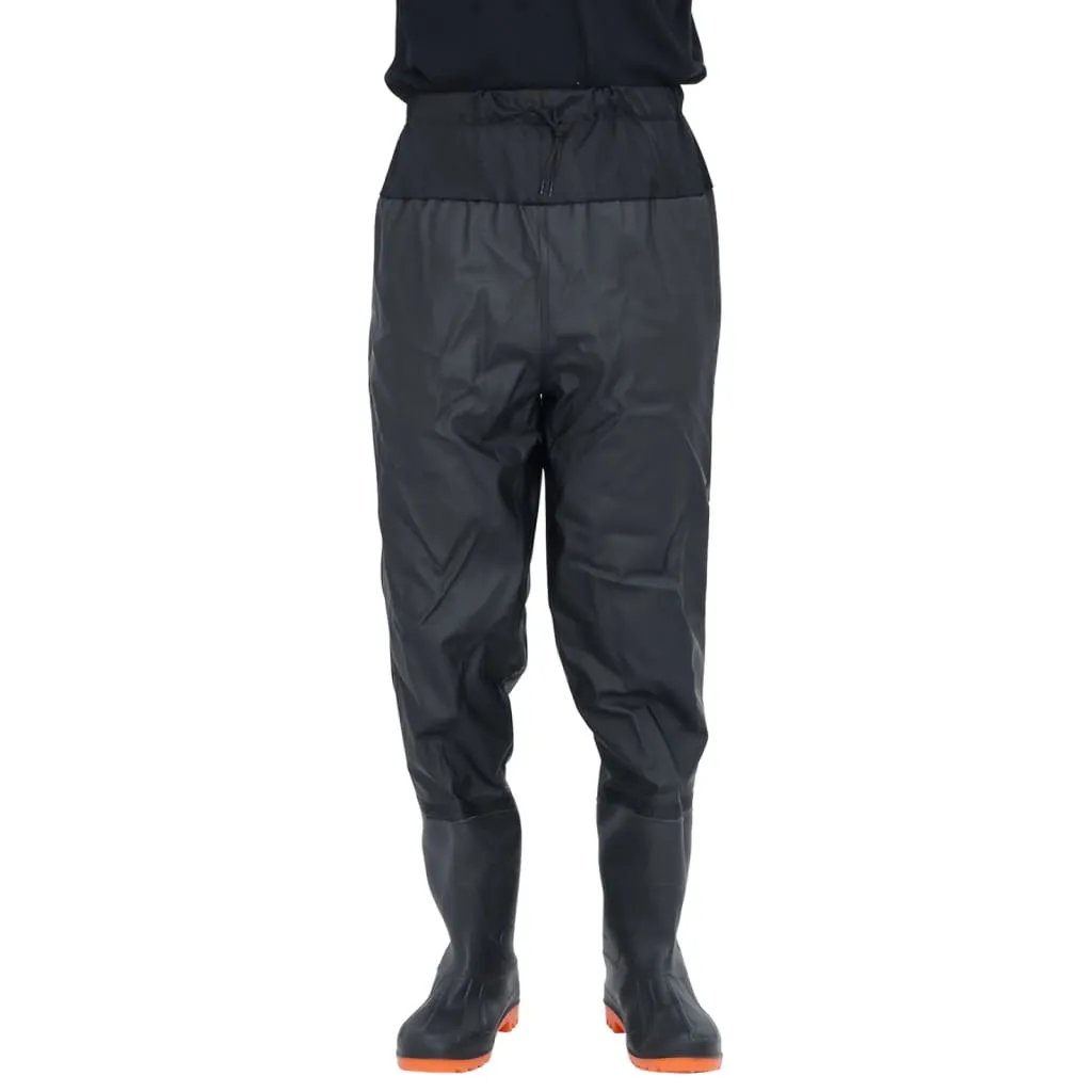 vidaXL Waist Waders with Boots Black Size 46