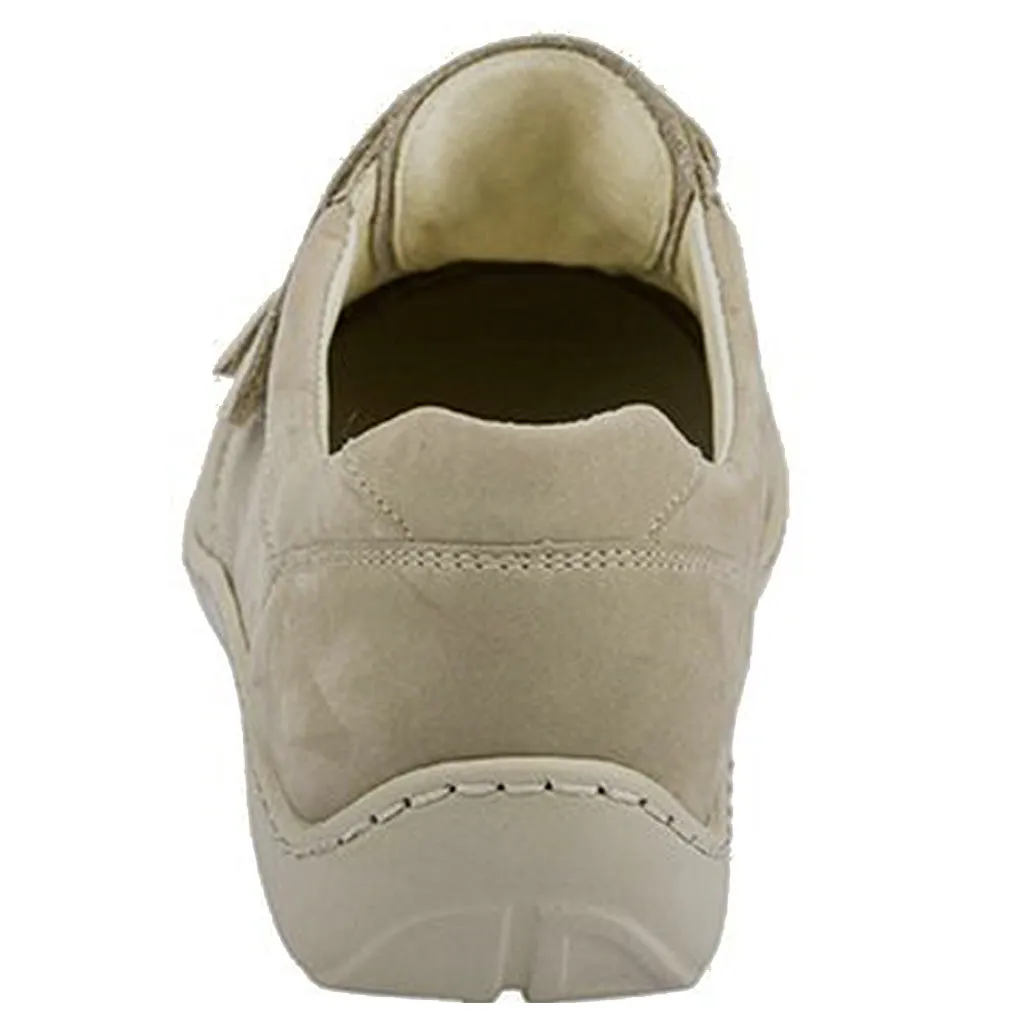 Waldlaufer Women's  Joy Velcro Shoes Beige Leather Nubuck