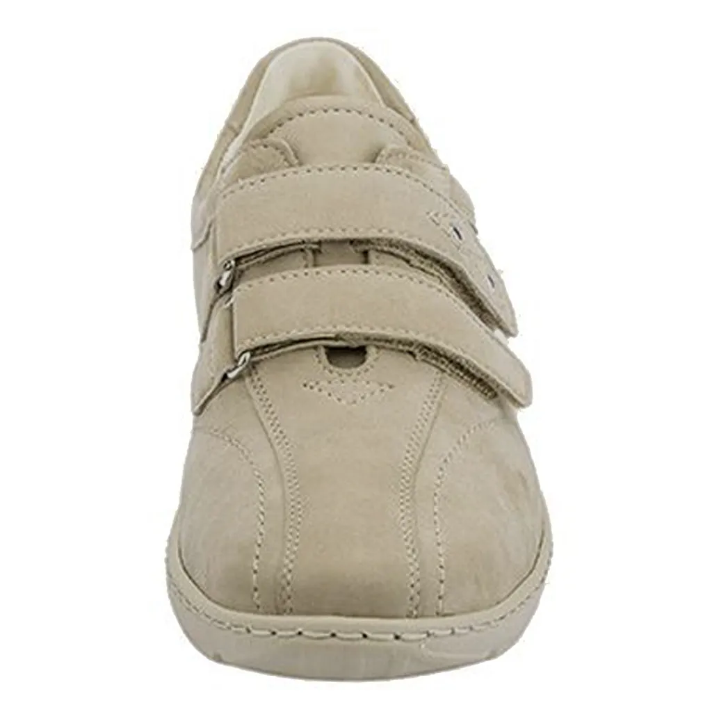 Waldlaufer Women's  Joy Velcro Shoes Beige Leather Nubuck