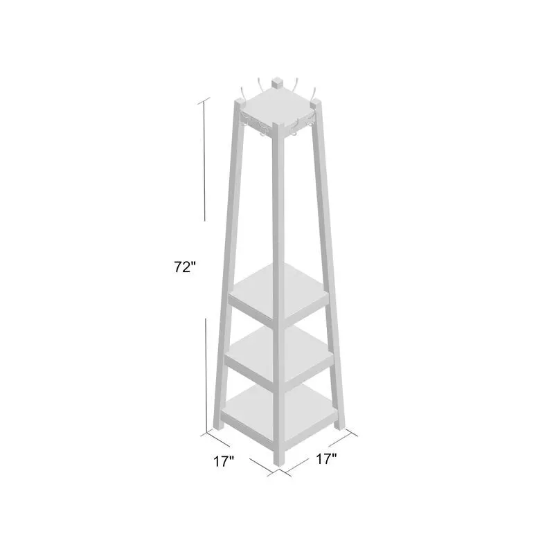 Wooden Coat rack Tower side Coat Rack